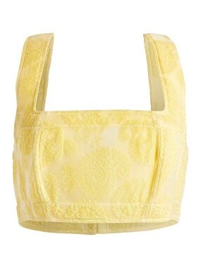 Jil Sander Yellow Floral Motif Bralette